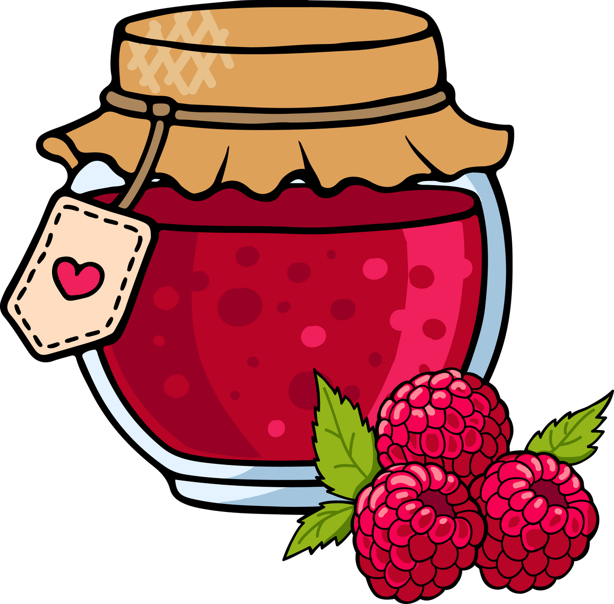 Raspberry jam jar icon.